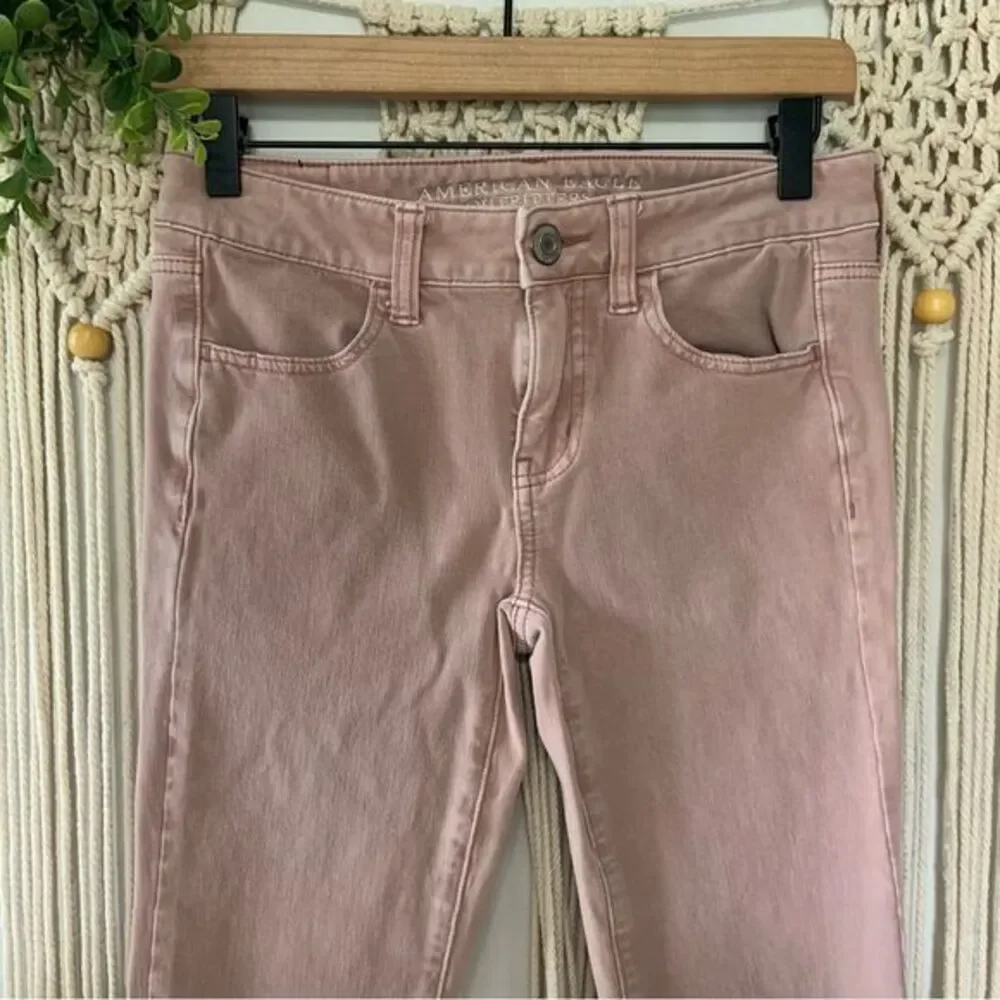 AMERICAN EAGLE Women’s Hi Rise Jegging 360 Super Stretch Light Mauve Pink Size 4 - Picture 5 of 15